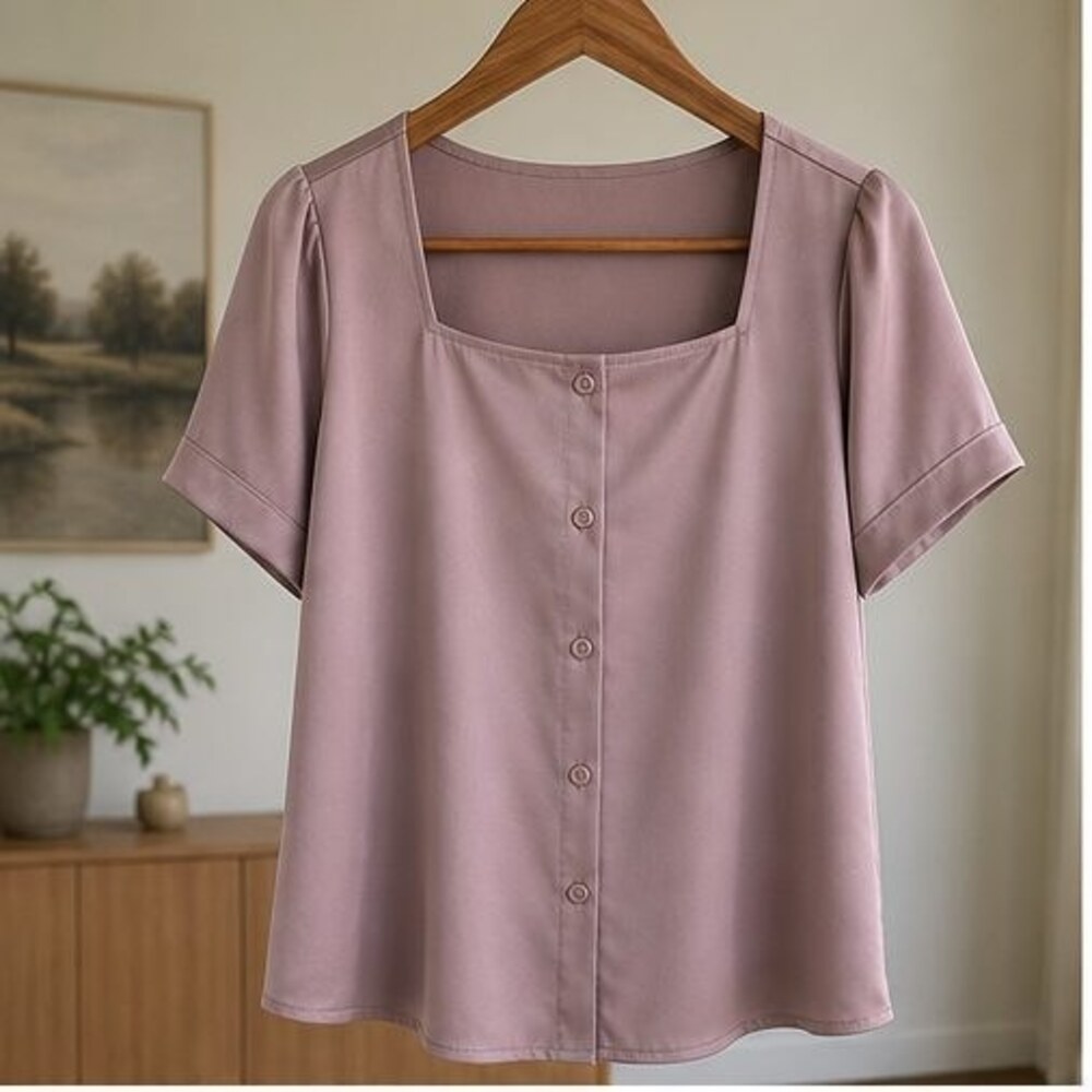 Mauve Pleated Blouse